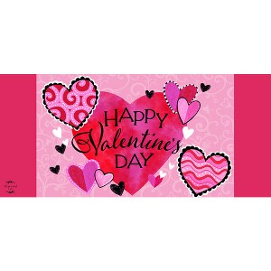 Briarwood Lane Patterned Valentine's Hearts Mini Mat 22x10 Indoor Outdoor For Valentine's Doormat - 1 of 3