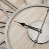LIVN CO. Farmhouse 23.6" Round Wood Roman Numerals Wall Clock - 3 of 4