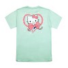 Hello Kitty Puff Print Character With Bow & Heart Women's Light Green Crew Neck Short Sleeve T-shirt - 3 of 4