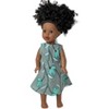 Matching Girl Size 12 and 18-Inch Doll Dress with Green Stripe Pattern - 4 of 4