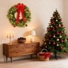 Whisen 36" Snow-Dusted Christmas Wreath, Lifelike Norfolk Pine, Water/Fire-Resistant - Green - 4 of 4
