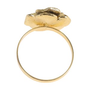 Unique Bargains Napkin Rings Black Rose Iron Gold Tone 1 Pc - 1 of 3