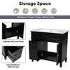 MAYEERTY 36" Bathroom Vanity with Sink Black Cabinet Drawers Solid Frame MDF One Package - 3 of 4
