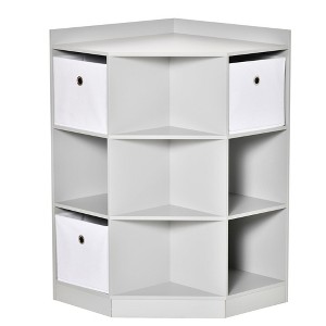 Aghana Digitals Kids Corner Storage Cabinet with 3 Cloth Drawers - Space-Saving MDF Organizer for - 1 of 4