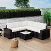 6-Piece PE Rattan Patio Set - Sectional sofa, coffee table & cushions for backyard, balcony or poolside seating. Durable construction. - 2 of 4