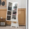 Tangkula Jewelry Cabinet Armoire Full Length LED Mirror w/ 6 Drawers & Makeup Shelf White - 4 of 4