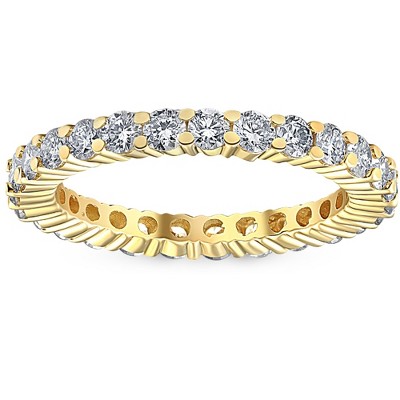 Pompeii3 1 1/2 Ct Diamond Eternity Ring 14k Yellow Gold Lab Created