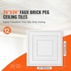 VEVOR Ceiling Tiles,12-Pack 24x24in,Drop Ceiling Tiles Premium PVC Sheet,Easy Installation/Cutting Plastic Glue-up Ceiling Tile,Ceiling Covering,White - 3 of 4