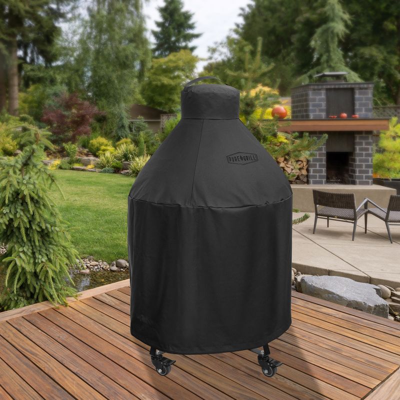 Pure Grill 27-Inch Ceramic Grill Cover for All Large Kamado Charcoal BBQ Grill Brands, Universal Fit Cover - 35" Dia x 45" H, 5 of 8