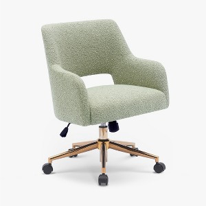 WestinTrends Genevieve Mid-Century Modern Swivel Office Chair With Wheels - 1 of 4