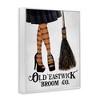 Stupell Industries Broom Co. Halloween Sign Witch Striped Stockings Framed Giclee Art - 2 of 4