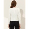 Allegra K Women's Work Office Zipper Decor Collarless Cropped Blazer - image 4 of 4