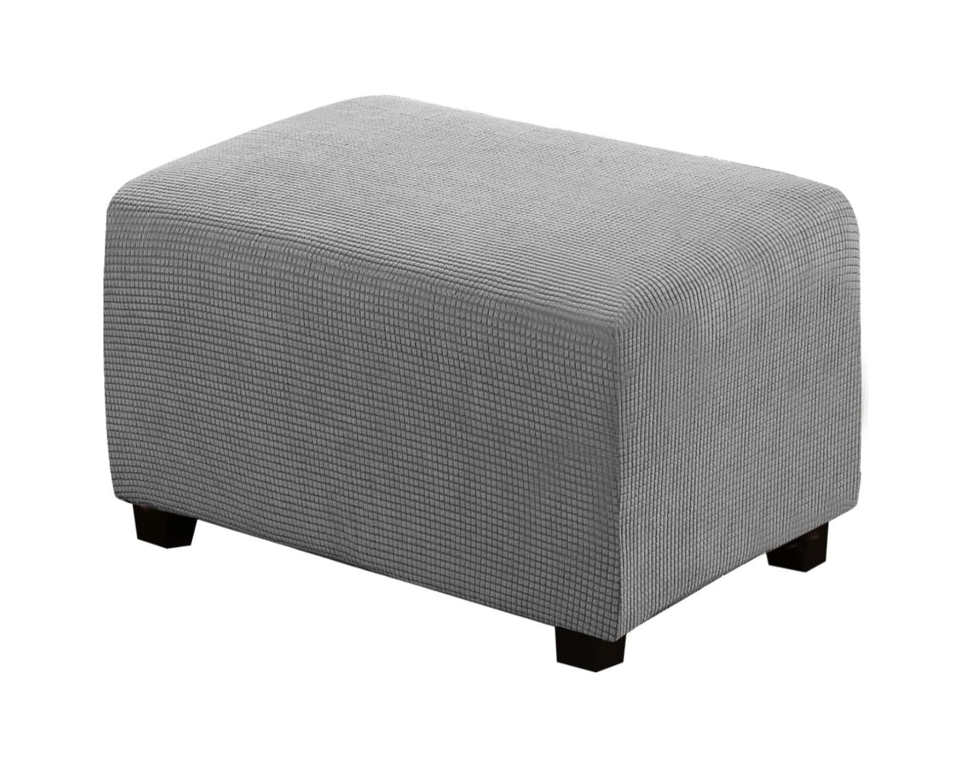 H.Versailtex Ottoman Cover Slipcover Rectangle Fit Length Footrest Sofa Slipcovers Stool Cover DOVE Rectangle-Large