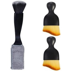 Aoibox 3-Piece Car Interior Detailing Kit with Soft Brush & Dual Head Design for Auto, Truck, SUV, RV Cleaning - Dust & Detail Brush Set - 1 of 4