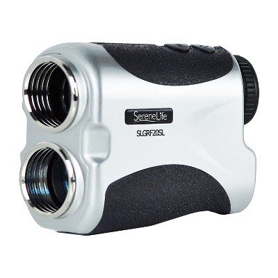 SereneLife SLGRF20SL Standard Laser Range Finder Digital Golf Distance Meter for Golfing, Hunting, and Archery with Pin Sensor Technology, Silver