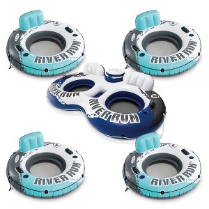 Intex 1 Person Floating Water Tube (4 Pack) & 2 Person Pool Tube - 1 of 4
