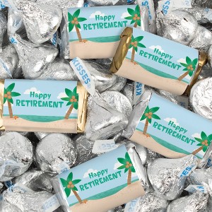 128 Pcs Retirement Party Candy Favors Hershey's Miniatures & Kisses by Just Candy (1.58 lbs) - Tropical - 1 of 2