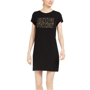 Adrianna Papell Womens Bride Tribe Shirt Dress, Black, Small - 1 of 1
