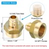 Unique Bargains Brass Union Coupling Gas Adaptor SAE 45° Flare Pipe Fittings Gold - 2 of 4