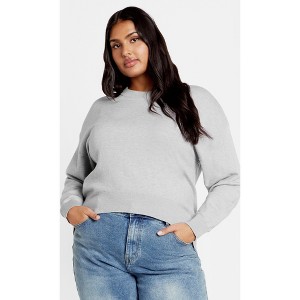 Women's Plus Size Lilia Jumper - grey marle | CITY CHIC - 1 of 4