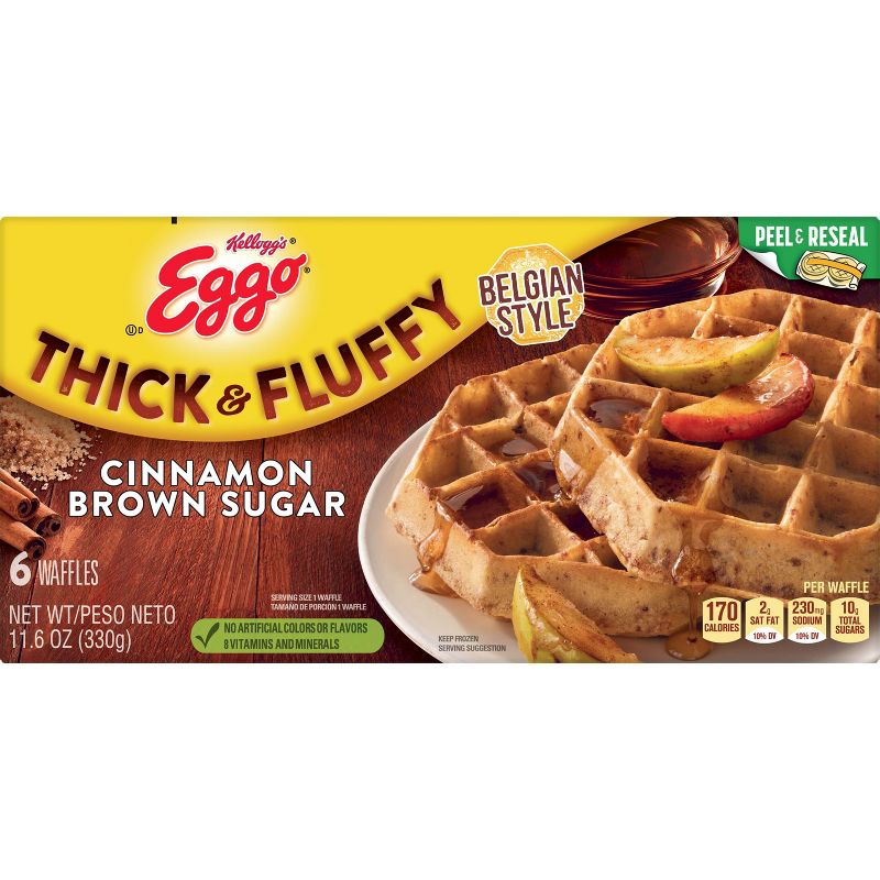 Eggo Think &#38; Fluffy Cinnamon Brown Sugar Frozen Waffles - 11.6oz/6ct, 4 of 10