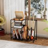MOEPISY Record Player Stand, 3 Tier Guitar Stand for Acoustic, Electric Guitar, Bass Stand Black - 3 of 4