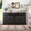 63" MDF Fluted Sideboard Buffet Cabinet with 4 Doors, 3 Drawers and Adjustable Shelves for Kitchen, Living Room, Dining Room - 2 of 4