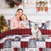 Christmas Duvet Cover Set, Reversible Red Holiday Comforter Cover with 2 Pillow Shams, Soft Microfiber Bedding Set (Christmas Plaid) - 4 of 4