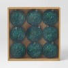 9ct Christmas Tinsel Ball Ornament Set Blue Green - Wondershop™ - 3 of 4