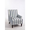 ORRD Upholstered Accent Chair, Vintage Blue and White Striped Armchair with Nailhead Trim for Living Room, Bedroom, Reading Nook - 3 of 4