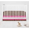 Bacati - Buttefly Pink Chocolate 4 pc Crib Bedding Set with Diaper Caddy - 3 of 4