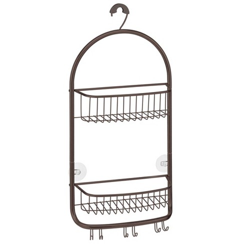 Mdesign Metal Bathroom Over Door Hanging Shower Caddy Organizer : Target