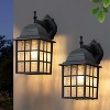 C Cattleya 2 Pack Dusk to Dawn Outdoor Wall Sconce Light with Water Glass Shade - 2 of 4