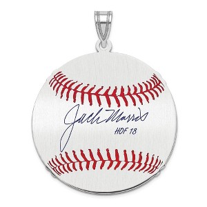 Black Bow Jewelry Sterling Silver Jack Morris Signature LG Enamel Baseball Pendant - 1 of 4
