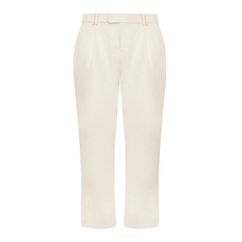 11 Honoré Collection Women's Straight Leg Trouser, Off-White, 12W