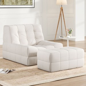 CAVINAS Giant Bean Bag Chair with Ottoman,Bean Bag Couch with Memory Foam,Gaming Bean Bag Chairs for Adults,Lounge Chair Indoor for Living Room - 1 of 4