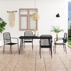 vidaXL Dining Set Black Cotton Rope, Powder-Coated Steel, Tempered Glass - 2 of 4