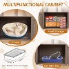 Modern Cat Tree with Litter Box Enclosure and Large Platform, All-in-One Cat Furniture with Space Capsule，Food Station and Hammocks, Gray - 4 of 4