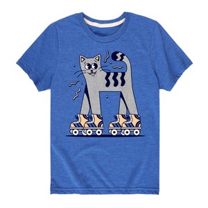 Boys' - Instant Message - Retro Cat Roll Skating Short Sleeve Graphic T-Shirt - 1 of 4