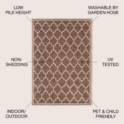 Espresso Taupe Trellis 5' x 8' Synthetic Indoor/Outdoor Rug