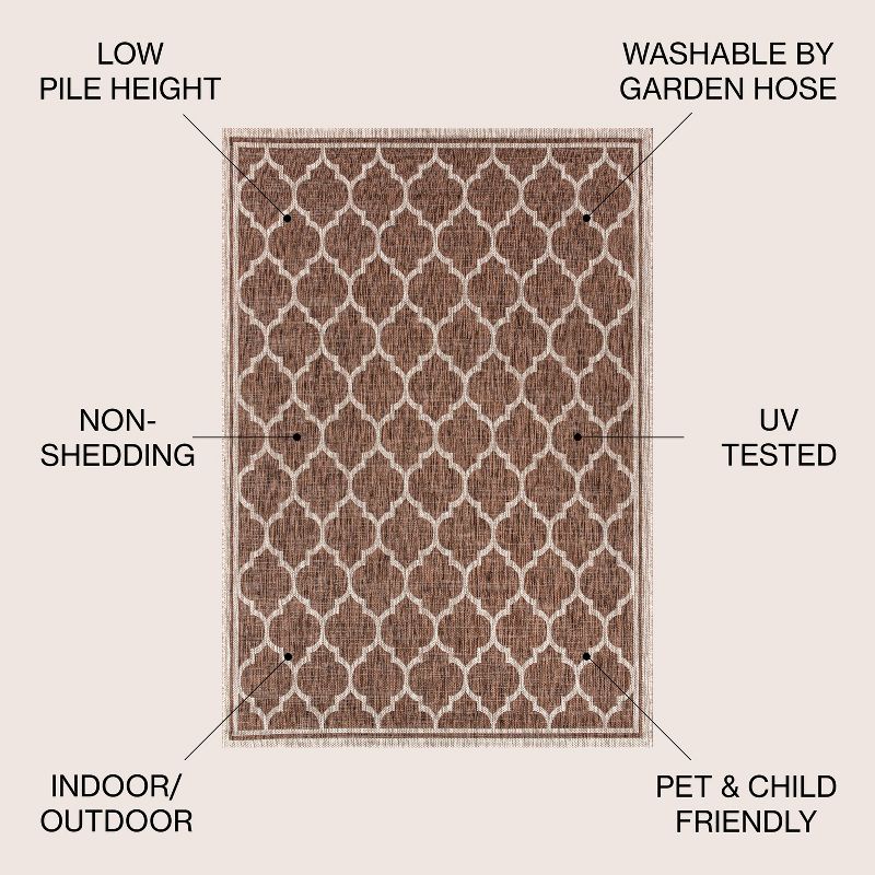 Trebol Moroccan Trellis Textured Weave Indoor/Outdoor Area Rug - JONATHAN Y, 3 of 10