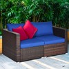 Costway 2PCS Patio Rattan Corner Sofa Sectional Furniture Cushion - 2 of 4