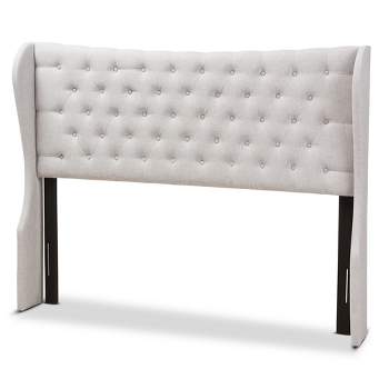 Cadence Modern and Contemporary Fabric Button Tufted Winged Headboard Gray - Baxton Studio