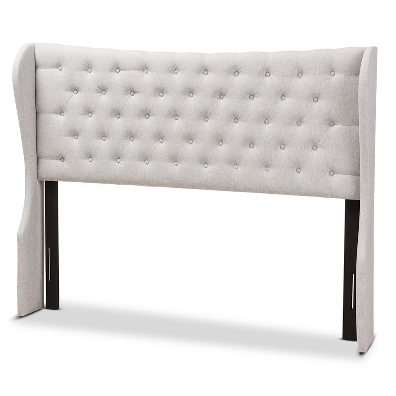 Cadence Modern and Contemporary Fabric Button Tufted Winged Headboard Gray - Baxton Studio, 1 of 7