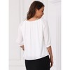 INSPIRE CHIC Women's 3/4 Puff Sleeve Elastic Cuff Round Neck Dressy Office Shirt - 3 of 4