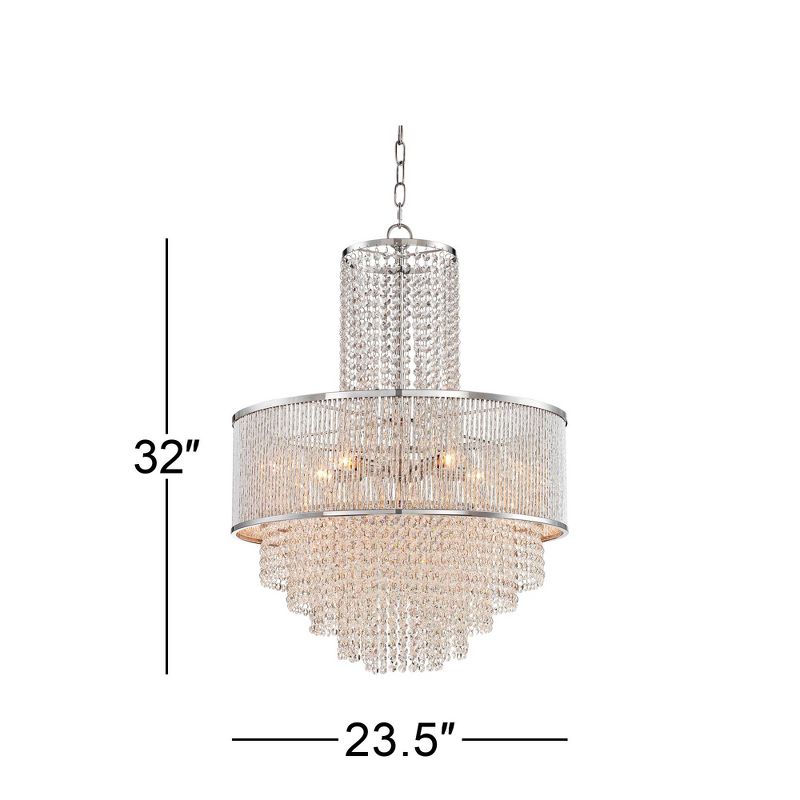 Vienna Full Spectrum Pioggia Chrome Pendant Chandelier 23 1/2" Wide Modern Crystal 5-Light Fixture for Dining Room House Foyer Kitchen Island Entryway, 4 of 12