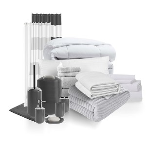 Nestl 19 PC Complete College Dorm Room Twin XL Bedding Bundle, Bed in a Bag Comforter Set - 1 of 4