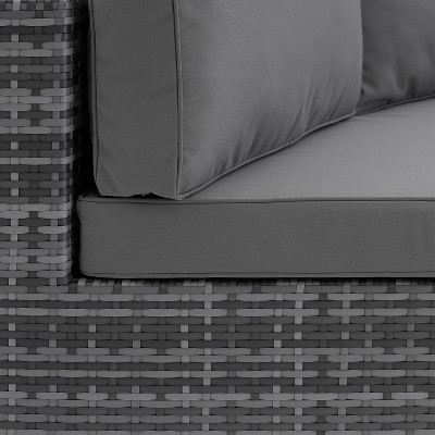 Catalina Gray Wicker 3-Seat Outdoor Sectional Sofa