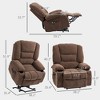 Aghana Digitals Brown Electric Lift Recliner with 8-Point Vibration Massage, Heat, Side Pockets, - 3 of 4
