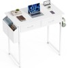 CAVINAS Home Office Desk Modern Writing Desk with 2 Storage Drawers, Side Storage Pocket and Hook for Study - 4 of 4